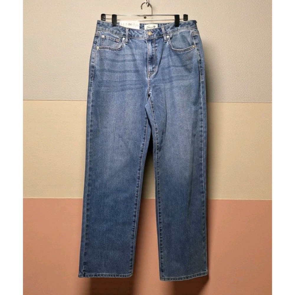 Seven 7 Jeans Women's Sz. 6 Loose Straight  High Rise Jeans Stretch. NWT